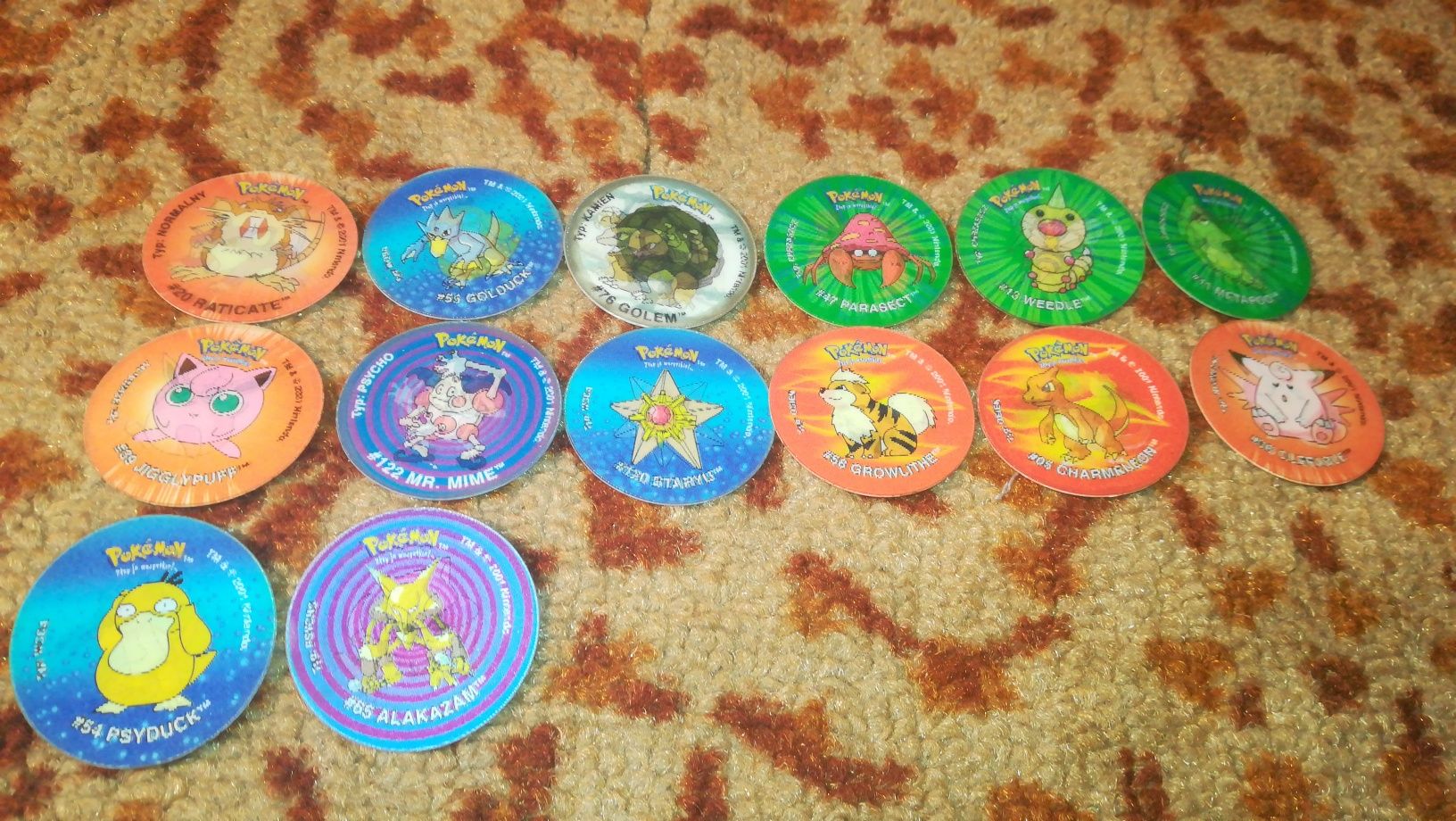 14szt tazos pokemon trójwymiarowe