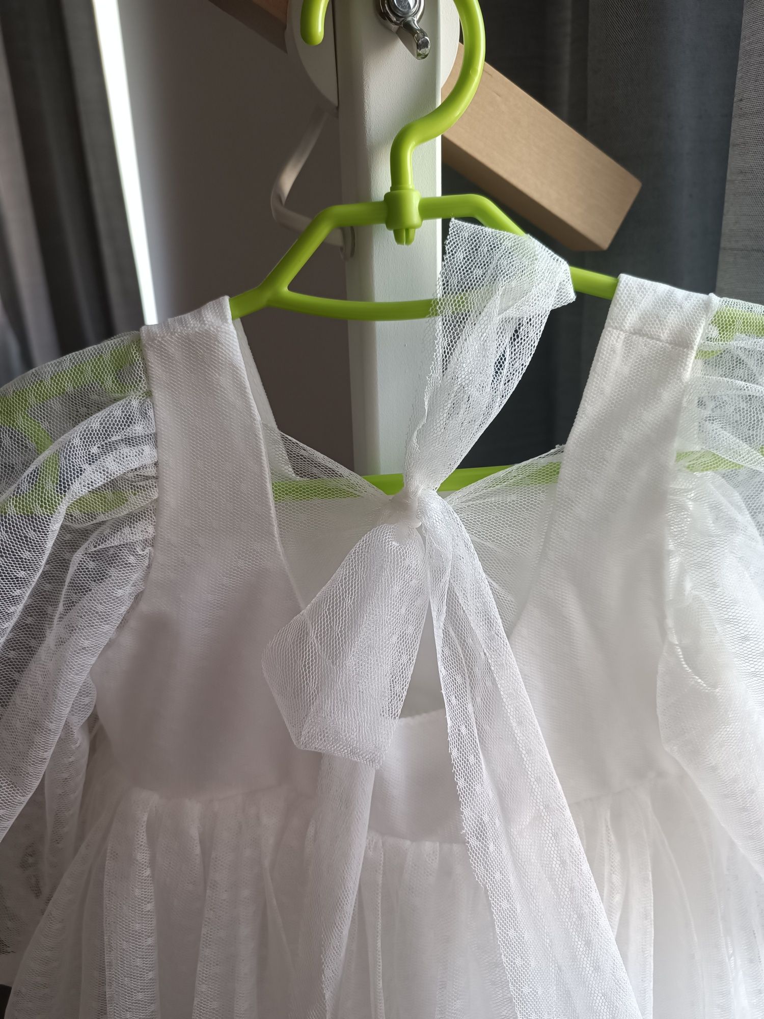 Sukienka Laila by krawcowa biała chrzest/komunia/ślub/urodziny r.86