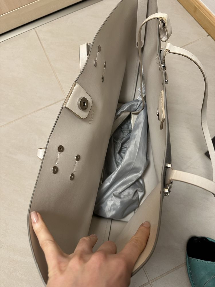Torebka shopper- zara- srebrna