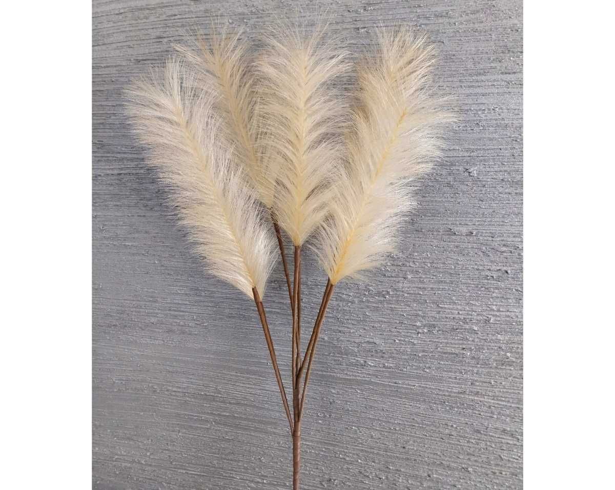 Pampas sztuczna trawa pampasowa kremowa długa wiązka 100 cm 7 kwiatów