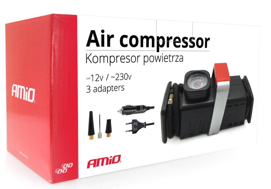 KOMPRESOR Elektryczny Pompka AMIO Gniazdko 12V 230V Sklep Warszawa
