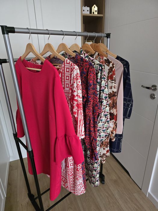 Zestaw ubrań sukienki mix bdb kolorowe letnie wiosenne damskie 36 38