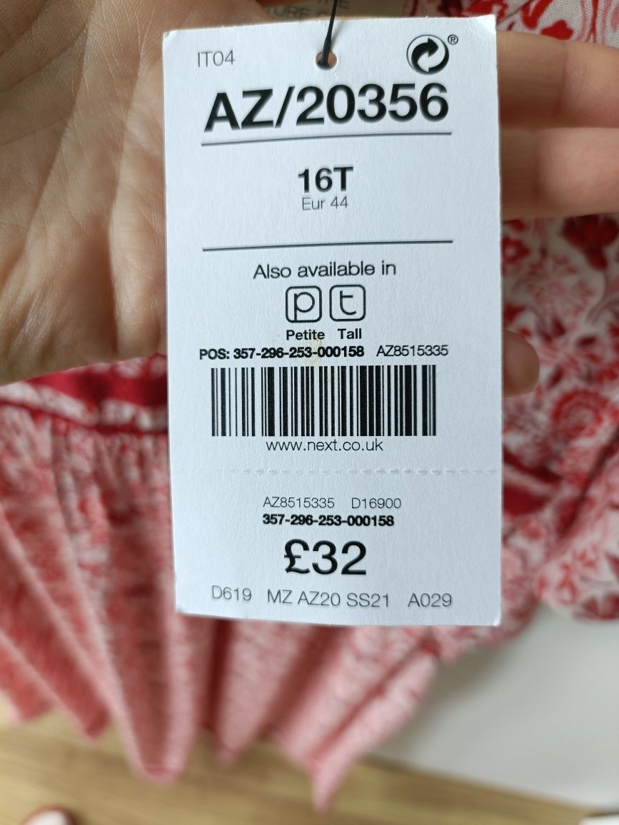 Nowa sukienka damska midi w kwiaty wiskoza 100% letnia na lato 44 XXL