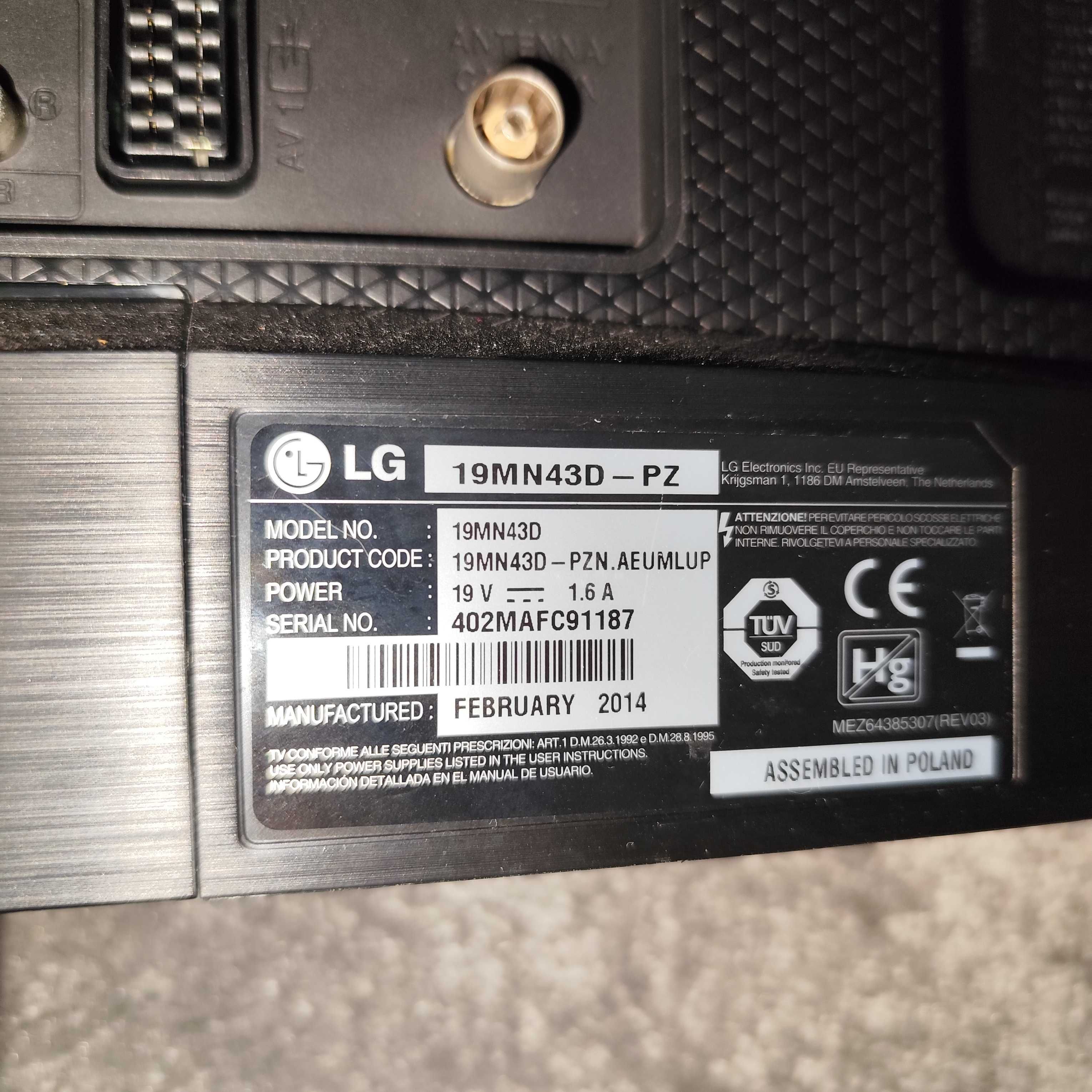 Televisor/Monitor LG 19MN43D