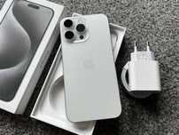 iPhone 15 Pro Max 256GB WHITE BIAŁY Silver Titanium Natual Bateria 96%