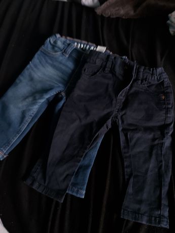 2x spodnie jeans 62/68
