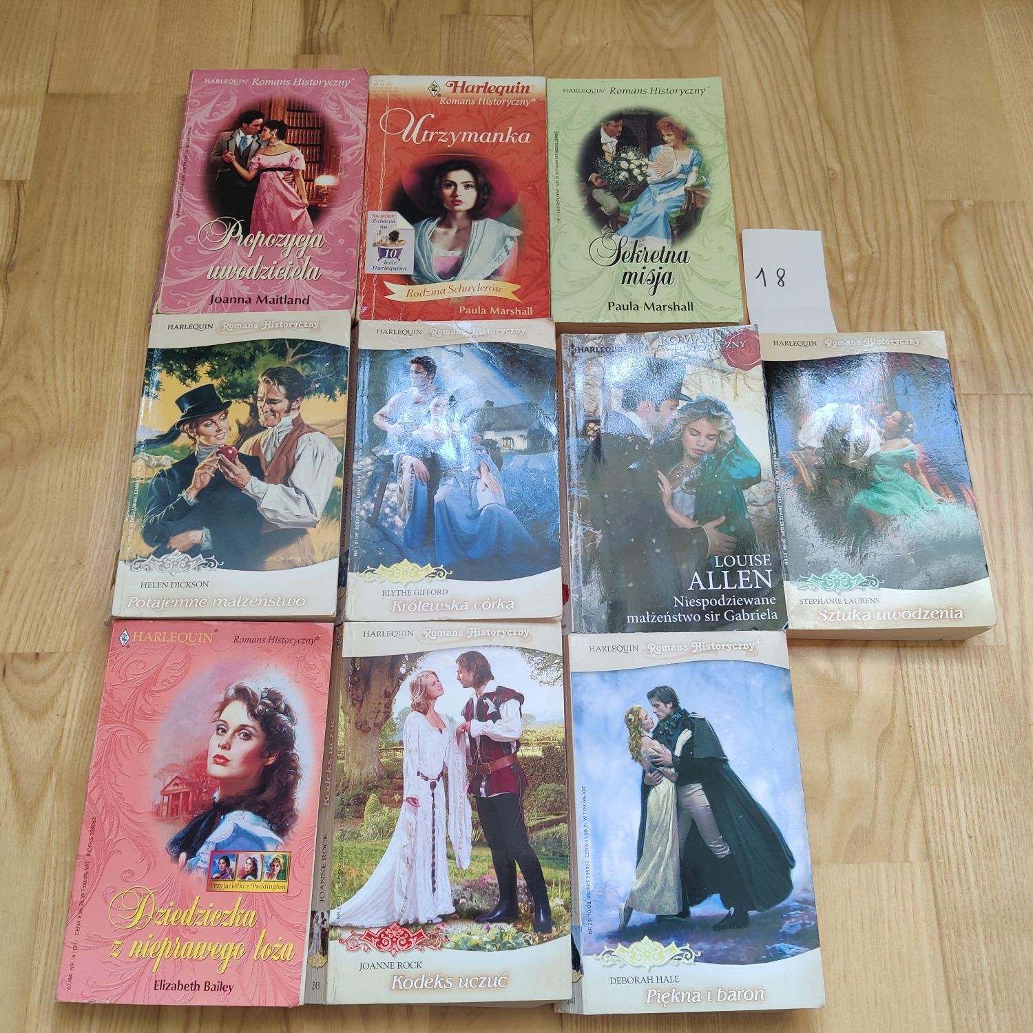 Zestaw 10 książek Harlequin romans historyczny