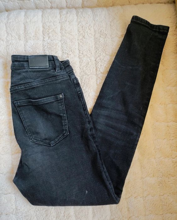 Reserved spodnie czarne rurki wysoki stan czarne XS/34