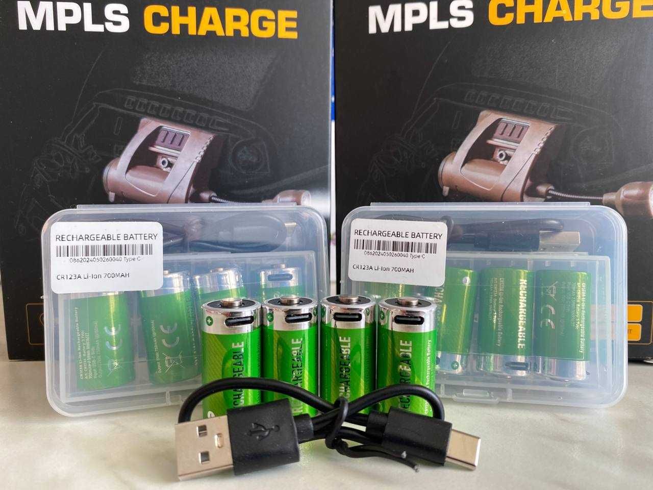 Батарейка CR123A з входом TYPE-C 750 mAh,CR123A,123,16340Акумулятор