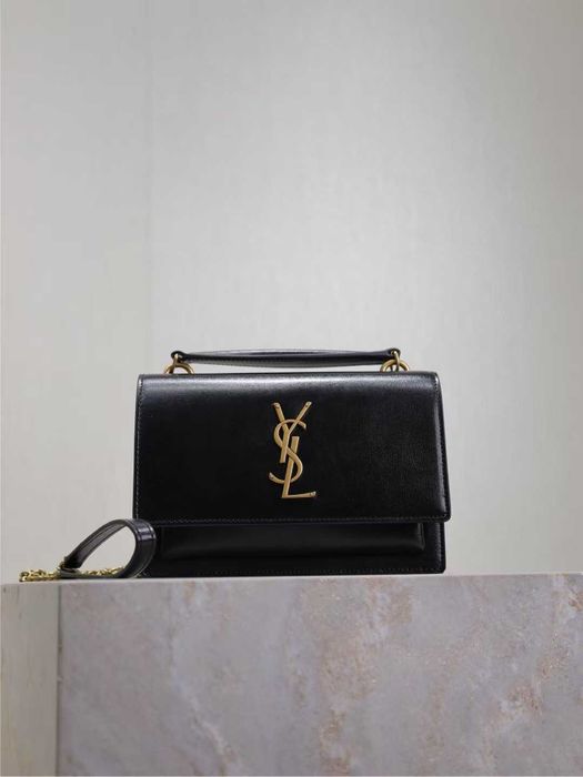 Saint Laurent Sunset Top Handle in Smooth Leather