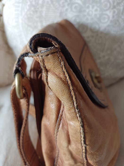 Fossil Listonoszka Crossbody Ruda Brązowa Koniakowa Camel Skóra