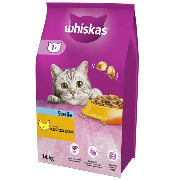 WHISKAS Sterile sucha karma dla kota po sterylizacji z kurczakiem 14kg