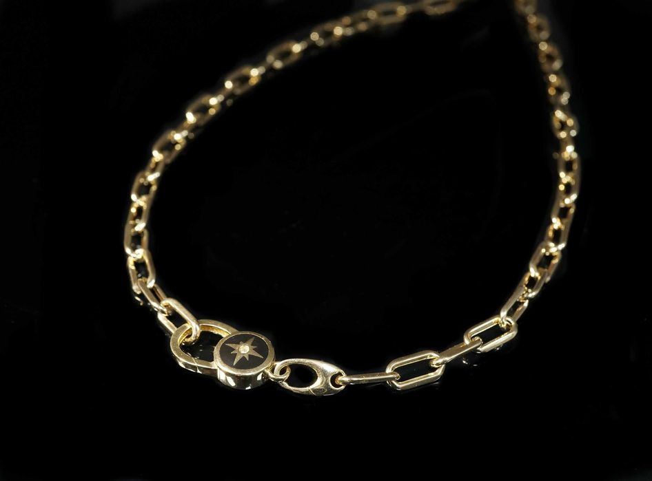 Złoto 585-Złoty łańcuszek damski z przywieszką