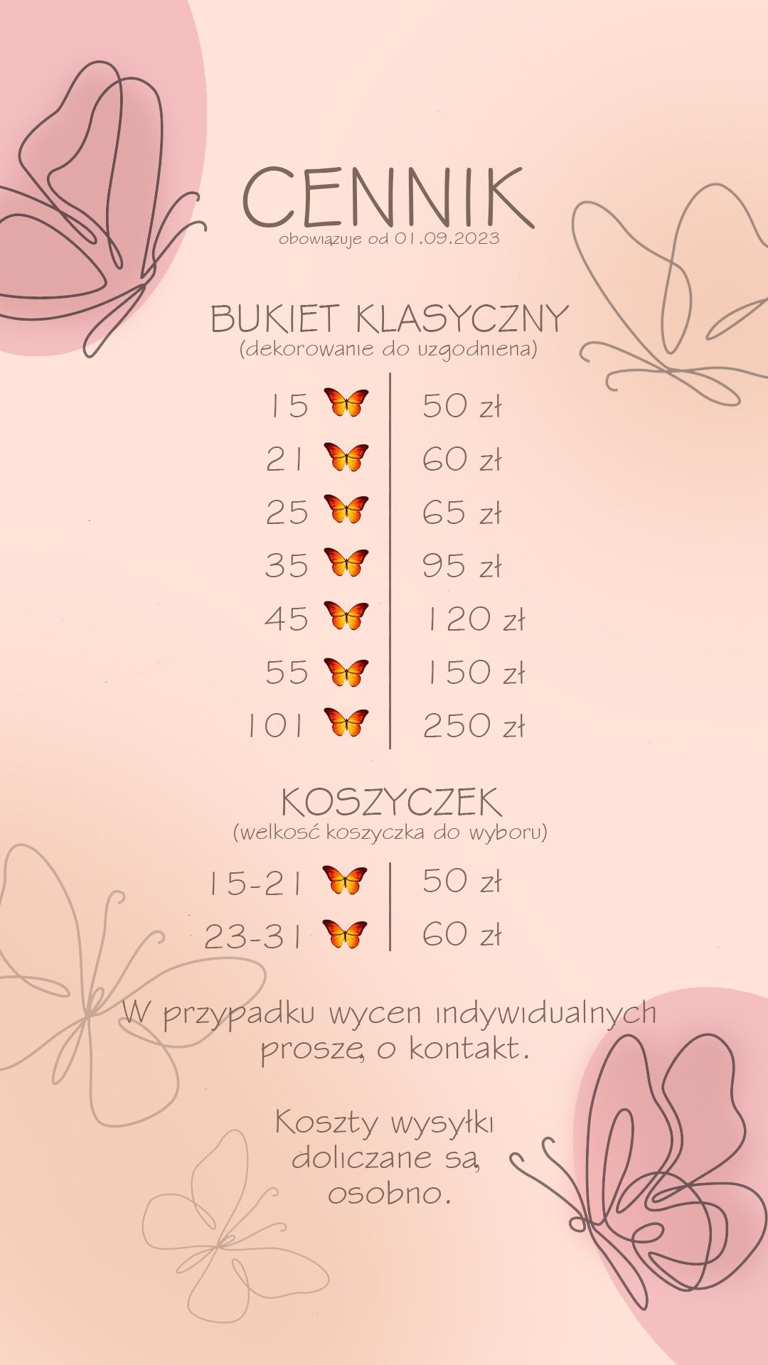 Kompozycja świecący bukiet LED z motyli
