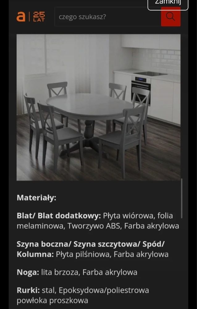 Stół + 4 krzesła Ingatorp Ikea