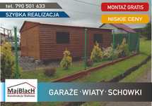 Ładny Garaż Blaszany Dwuspadowy - TANIE - Garaże Blaszane - Maj-Blach