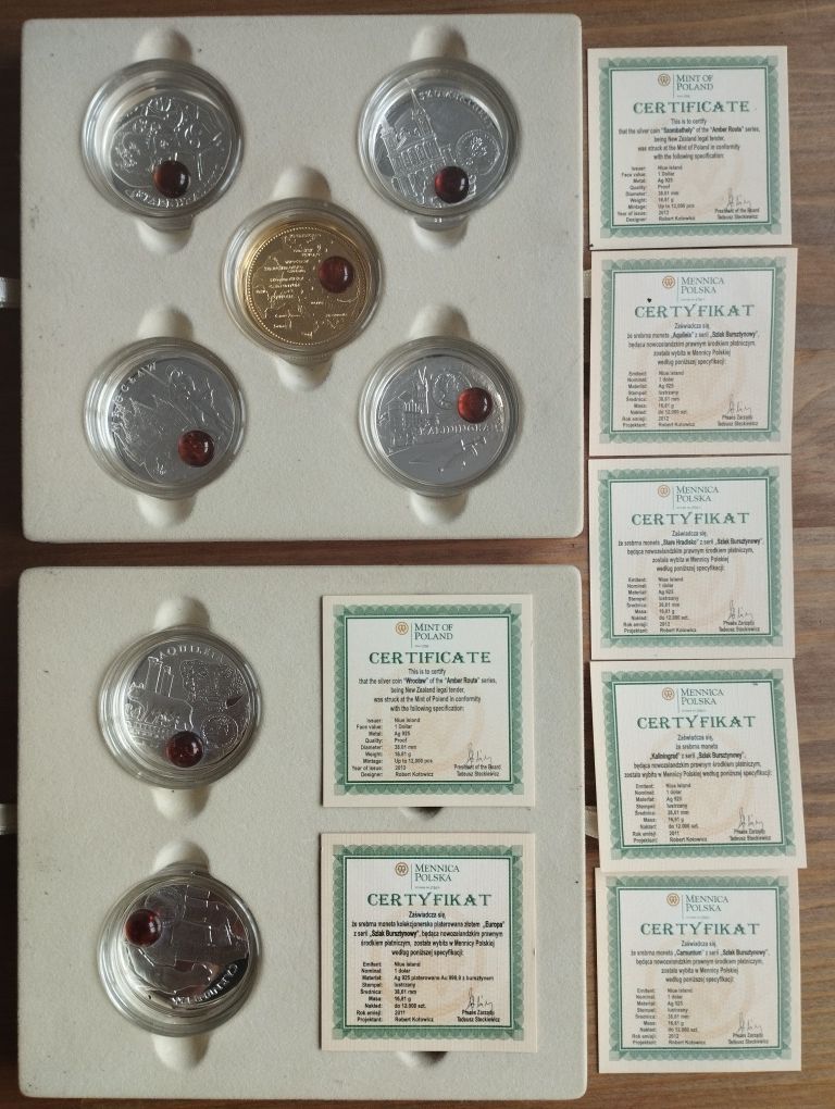 Kolekcja monet, numizmatów Szlak Bursztynowy