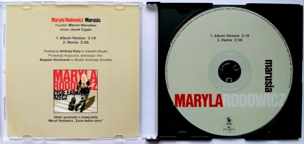 CDs Maryla Rodowicz Marusia 2002r