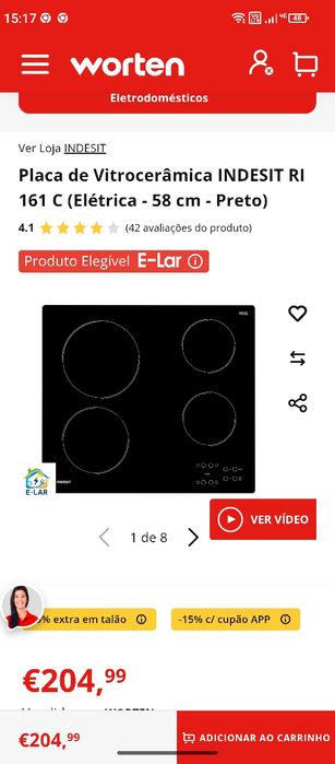 Placa de Vitrocerâmica INDESIT RI 161 C