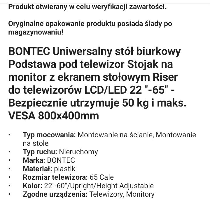 Uchwyt TV Bontec TV02-V04