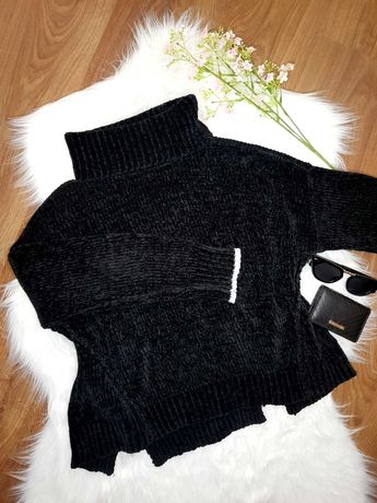 Czarny sweter damski golf ciepły  jesienny zimowy oversize L 40