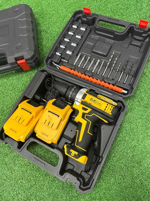 Ударний ШУРУПОКРУТ + набір інструментів в кейсі + 2 АКБ. Шуруповерт!