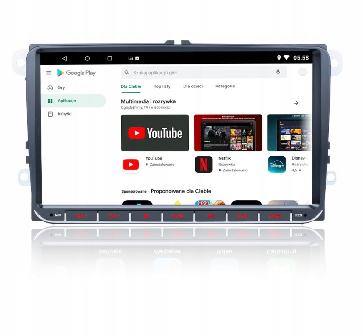 Radio Nawigacja Carplay Androidauto VW,Golf,Passat,Tiguan,Seat, Touran