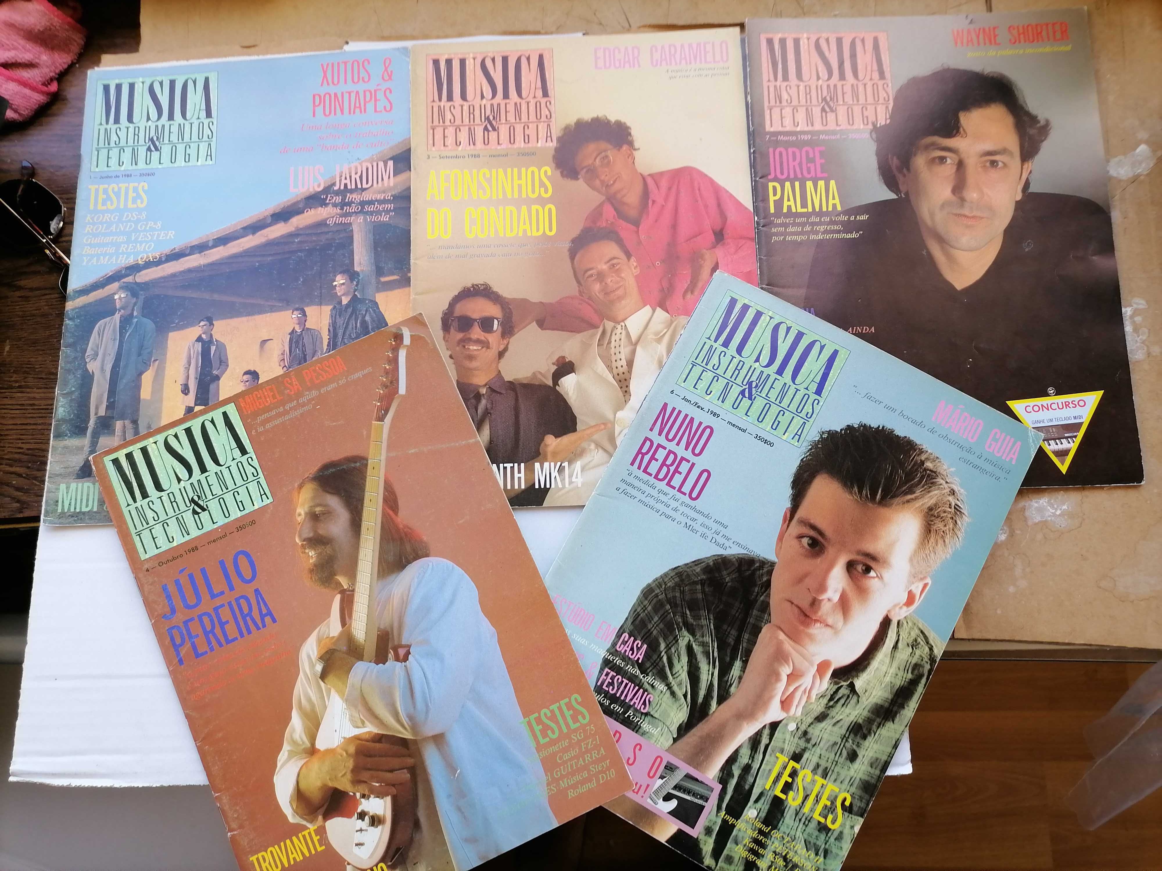Lote 5 Revista MÚSICA 1988 XUTOS e PONTAPÉS,Jorge Palma Afonsinhos