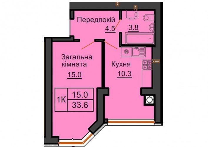 Продаж 1-кімн.квартири в ЖК «Sofia Residence”