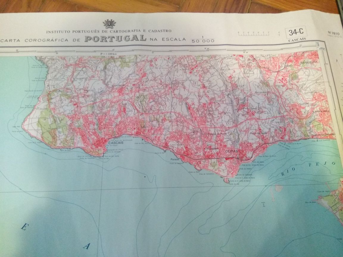 Carta corográfica 1/50.000 Cascais-Oeiras