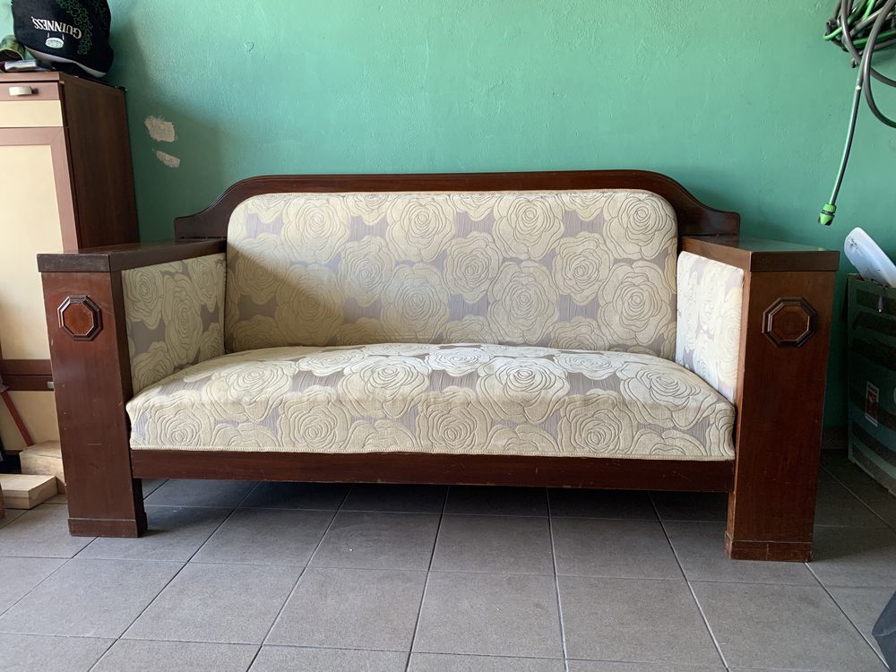 Sofa Biedermeier - na sprezynach - Antyki - 3 osobowa.