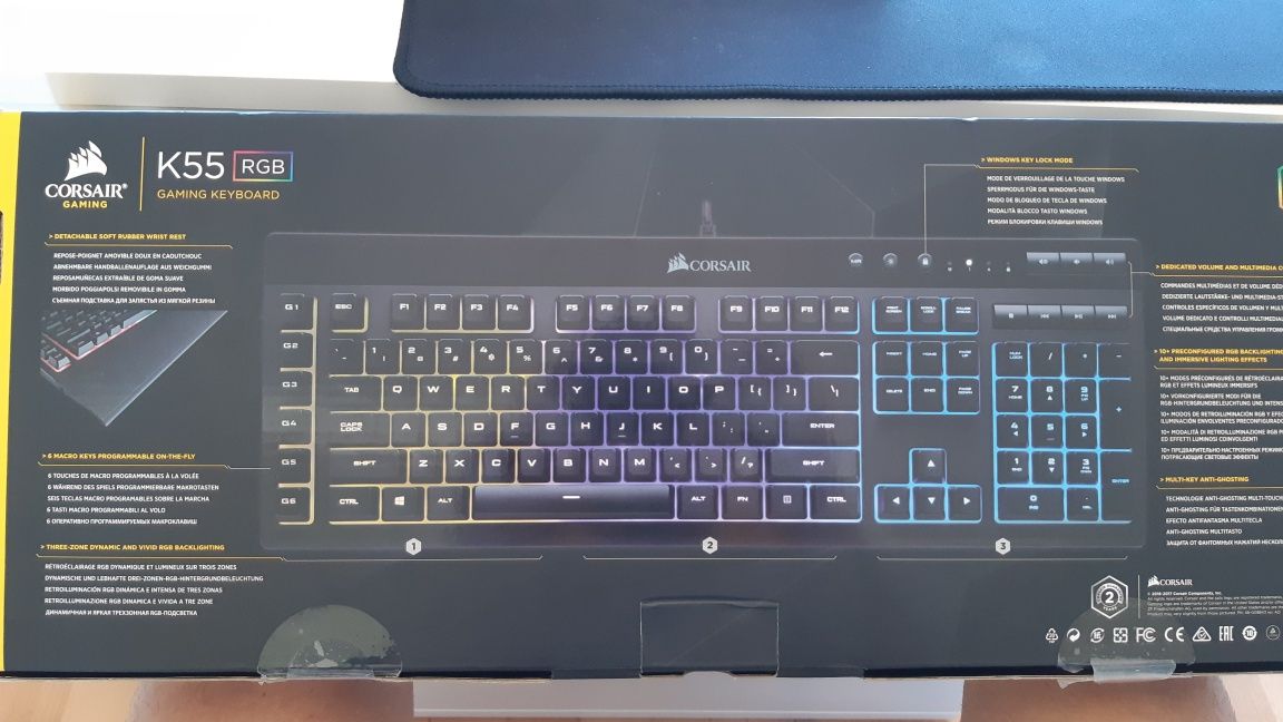 Teclado Corsair K55 RGB Layout PT