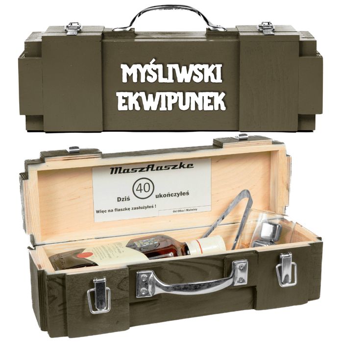 Skrzynka MYŚLIWSKI EKWIPUNEK - Unikalny Prezent dla myśliwego lesnika