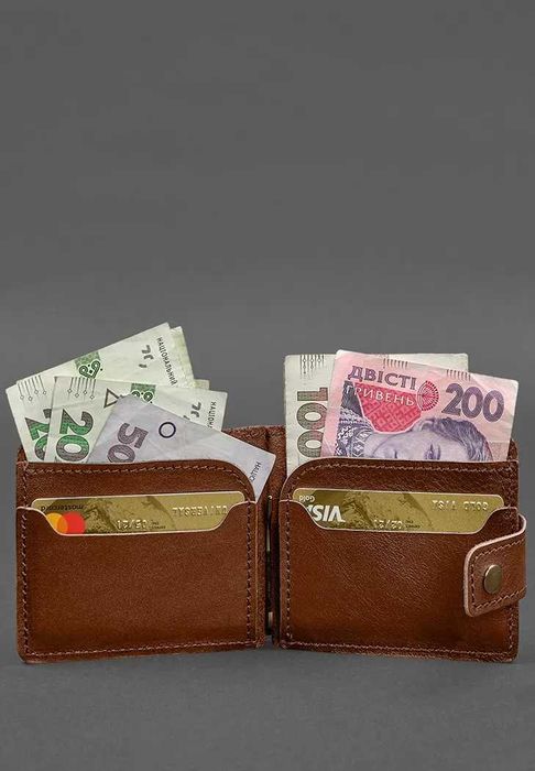 Шкіряне портмоне затискач