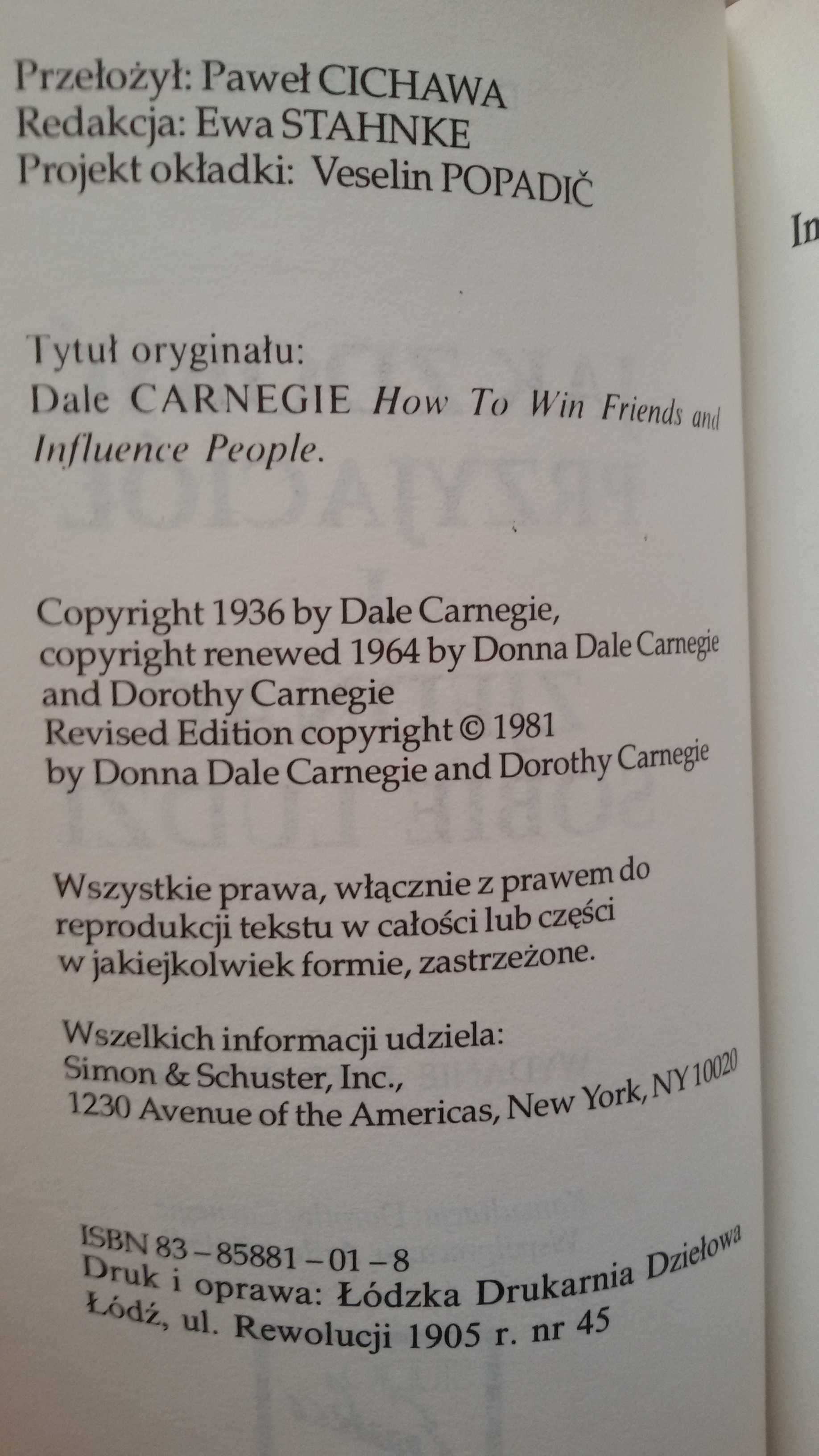 Jak Zdobyć Przyjaciół i Zjednać Sobie Ludzi, Dale Carnegie, 1981r.