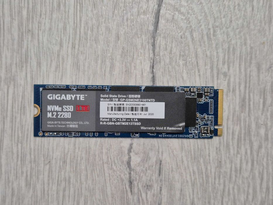 M.2 SSD диск 1TB GIGABYTE (M.2 2280\NVMe\PCI-e 3.0 x4). Trade-IN