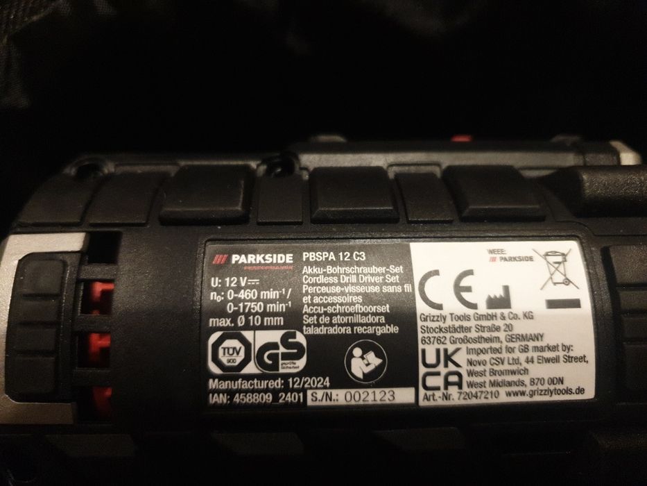 Wiertarki wkrętarka Parkside PBSPA 12 C3 12V