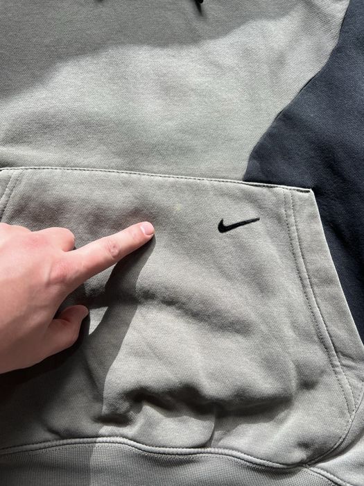 NIKE (M) Rare Two Tone Hoodie мужское худи на флисе оригинал двухцветн