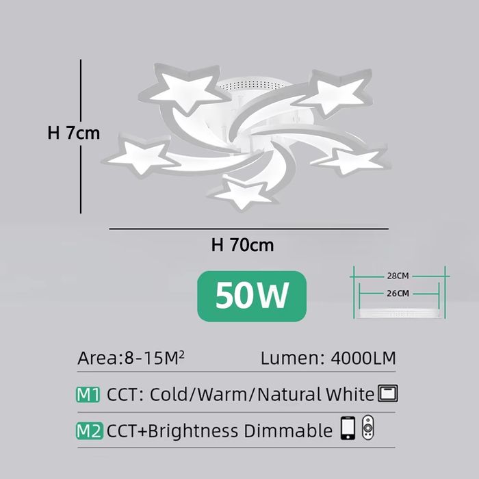 Lampa led 50 w, 8-15m2, pilot, barwy, ściemnianie