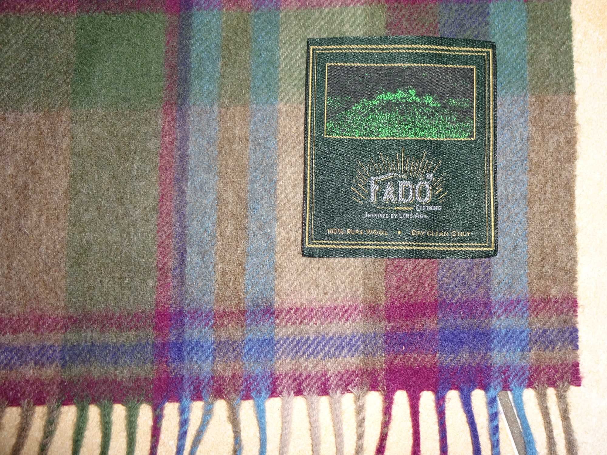 FADO Clothing 100% Pure Wool delikatny jak kaszmir szalik tartan