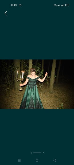 Сукня  граф зелена атласна випускна вечірня платье свадебно