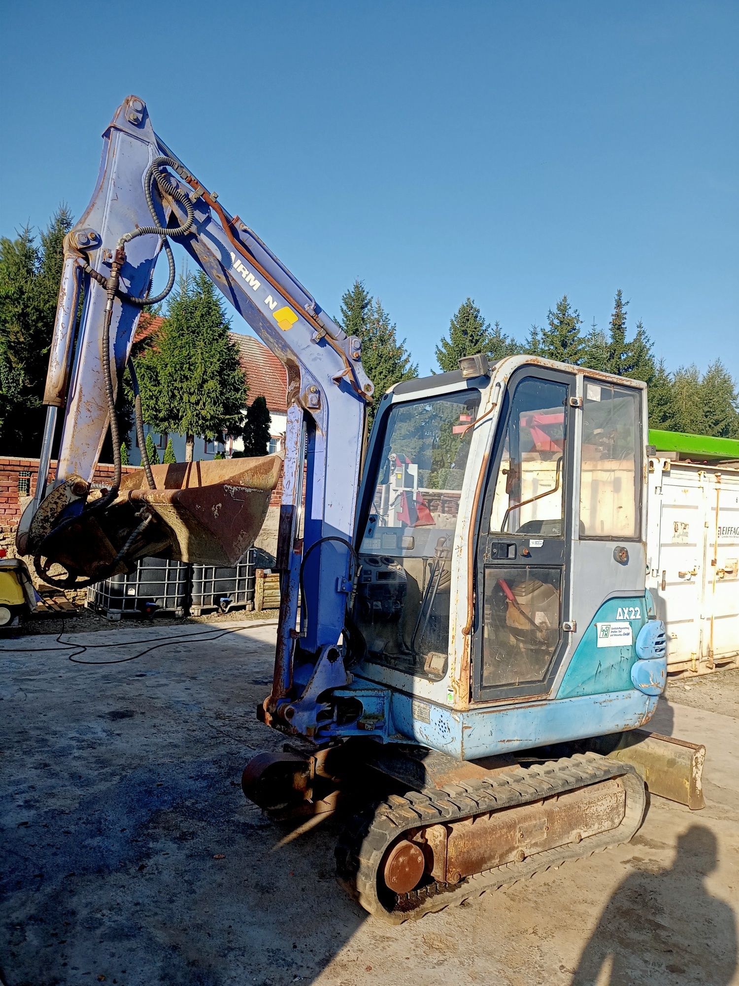 Mini koparka Airman AX22-2 uszkodzona Kubota silnik łyżka hydrauluczna