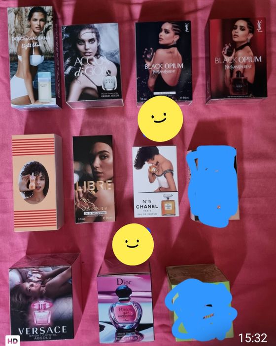 Varios perfumes de senhora.
