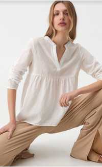 Koszula bluzka damska odcinana pod biustem dekolt V XXS/XS
