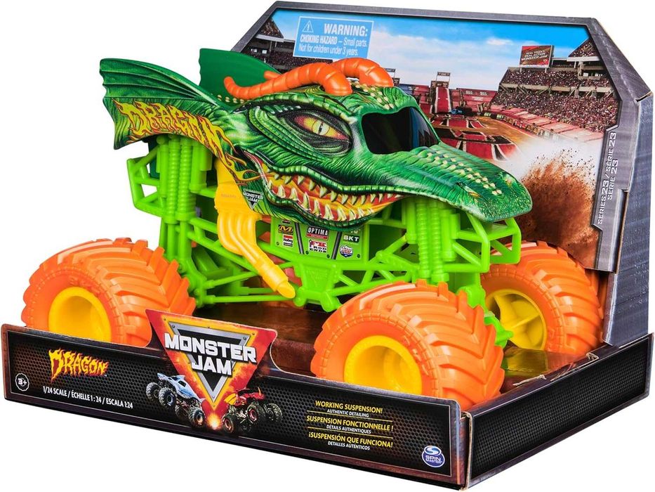 Монстр-траки Monster Jam 1:24 Оригінал Бетмобіль, Дракон, Мегалодон...