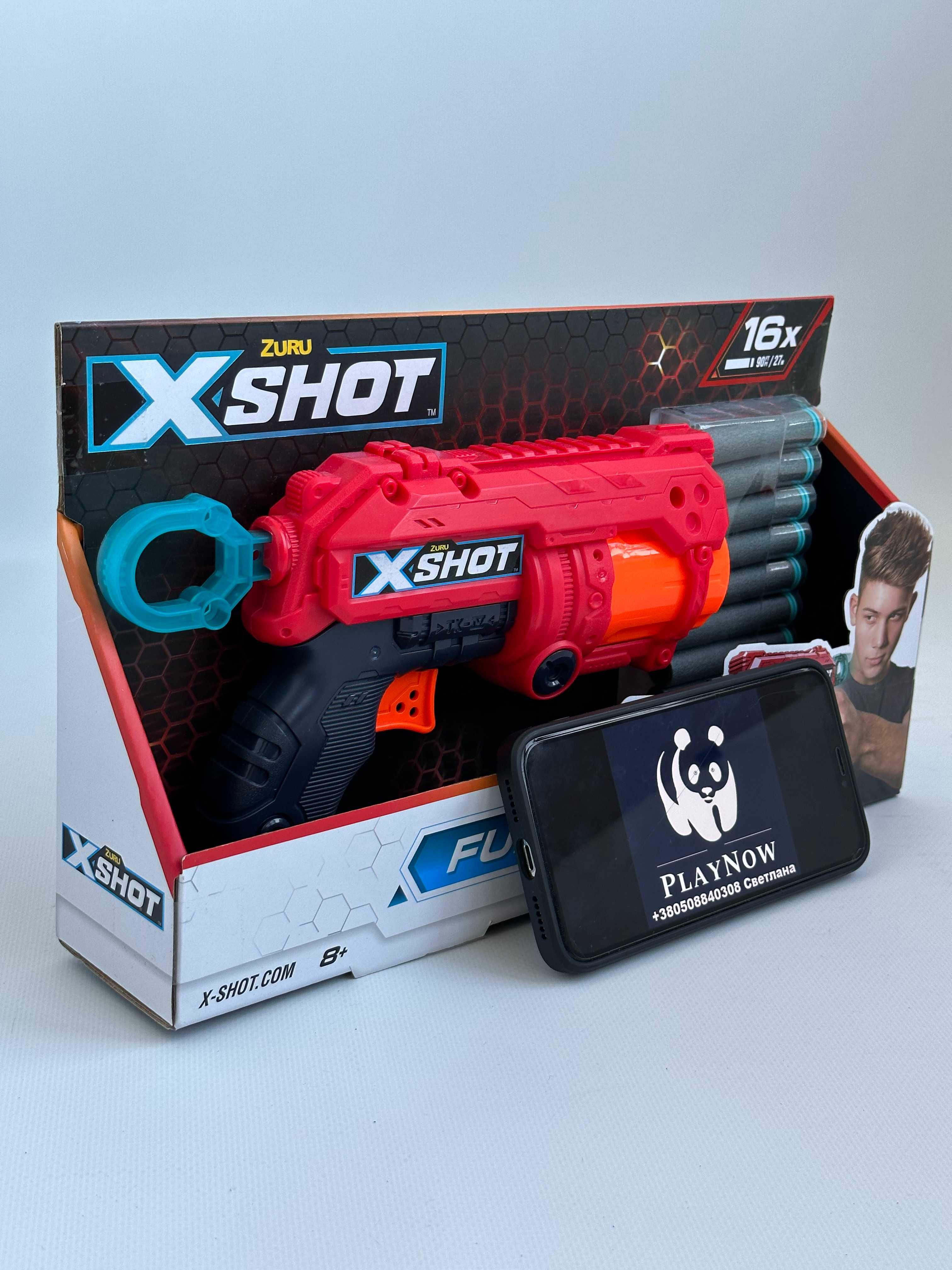 Топ Ціна! Бластер X-Shot Red / Детское оружие скорострельный бластер *