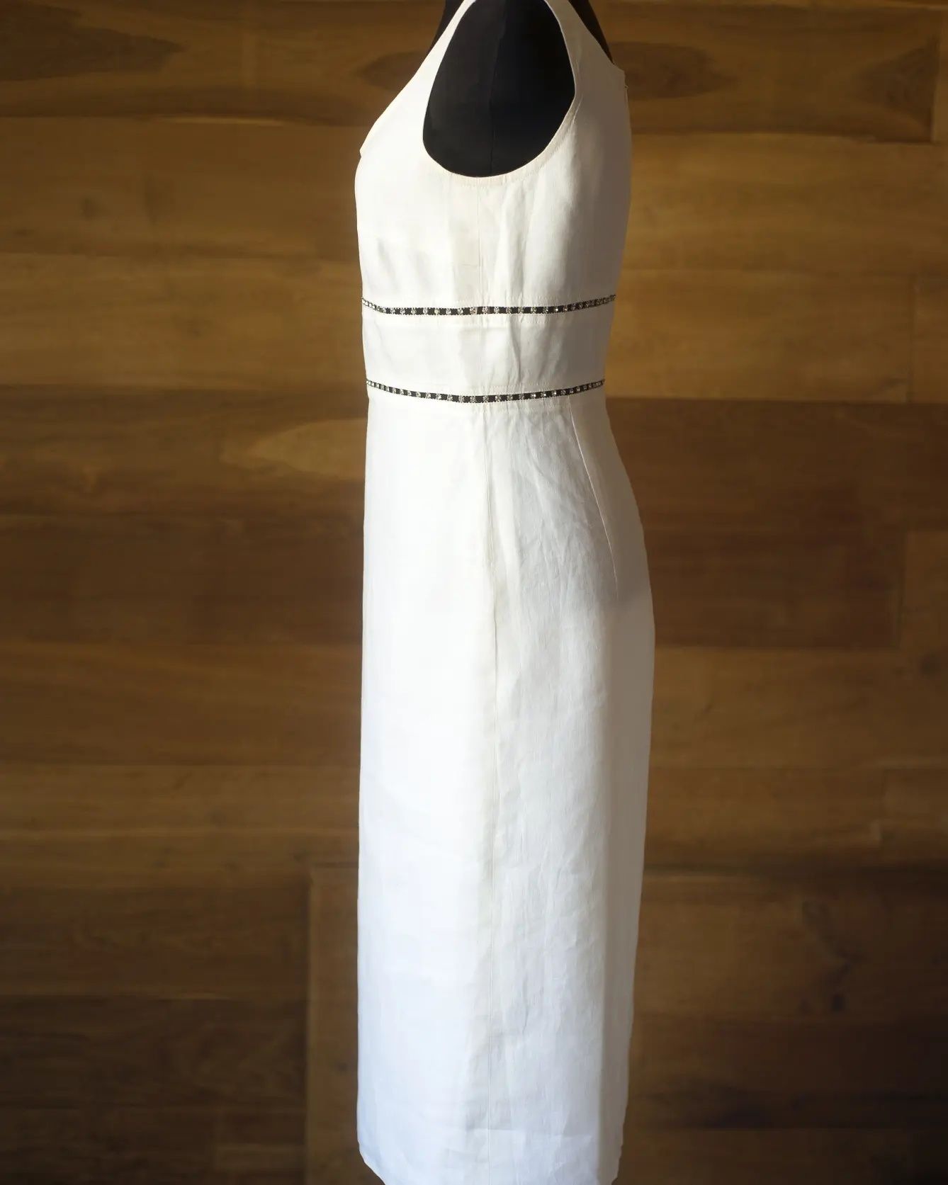 Біла льняна літня сукня міді жіноча Escada, розмір XS, S