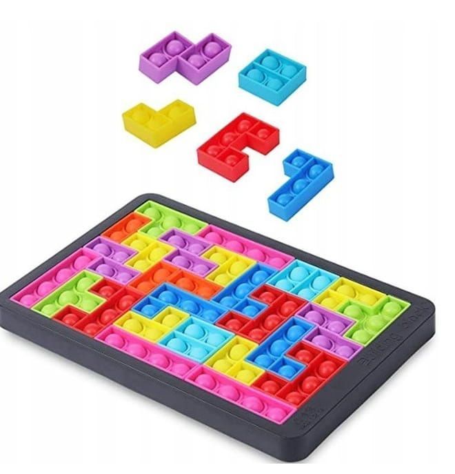 Gra Układanka Logiczna Antystresowa Sensoryczna Tetris Pop It Puzzle
