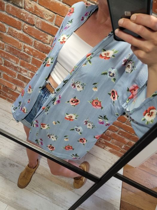 Koszula w kwiaty oversize kimono handmade