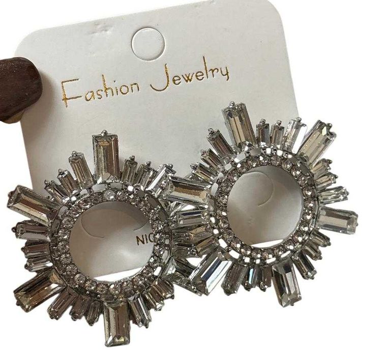 Kolczyki Ozdobne Duże Eleganckie Imprezowe Srebrne kod 2543